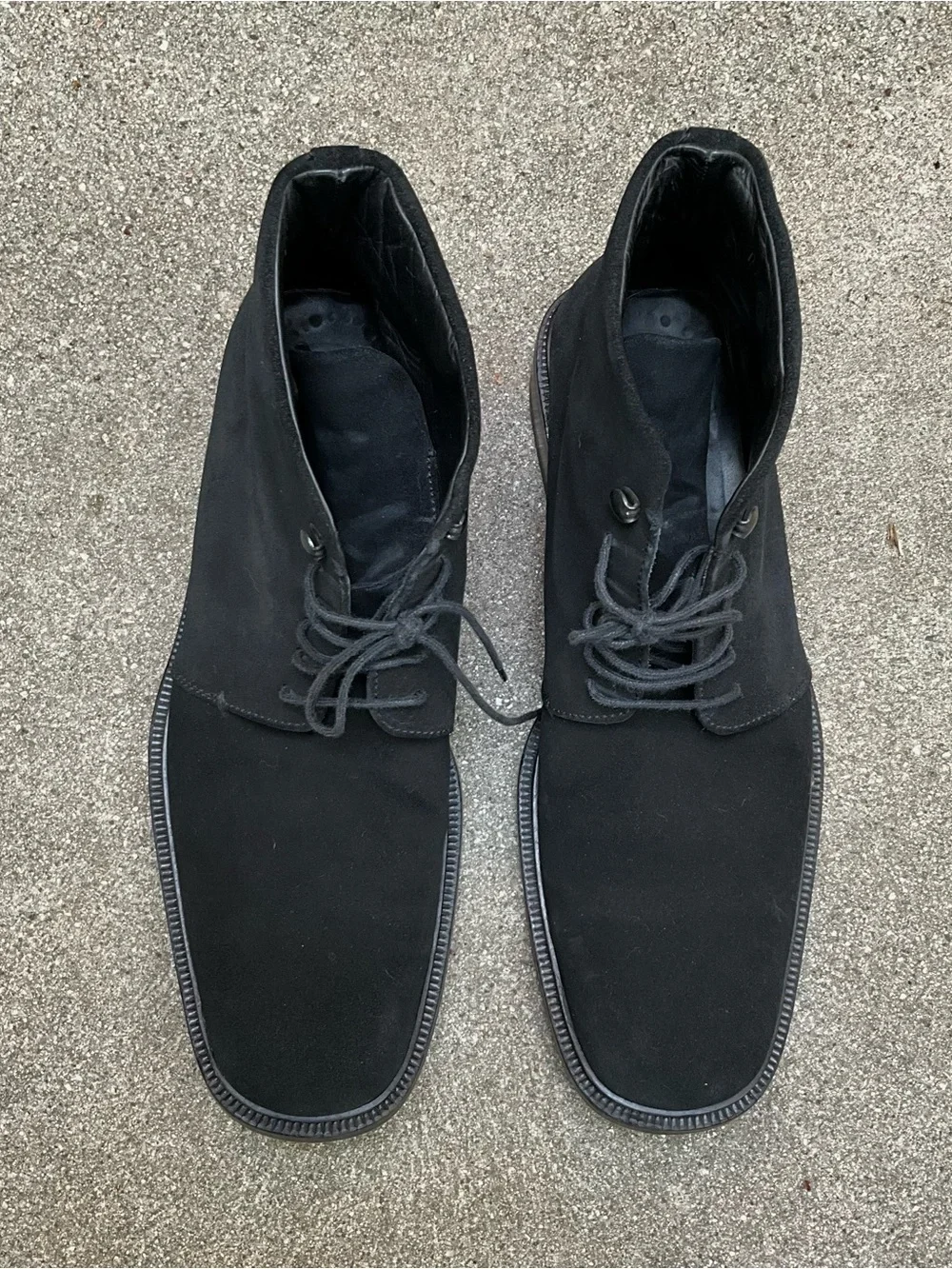 Men’s GUCCI black suede leather 5 eye lace up ankle boots 9 D